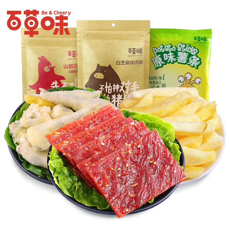 漫时光【百草味-K歌派对C470g】肉类零食组合3袋装