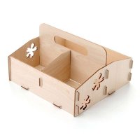 简家 手提木质化妆品收纳盒办公桌面杂物收纳整理盒SN2146