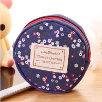 简家 花蜜圆形拉链碎花布艺零钱包创意硬币收纳包钥匙包K2348