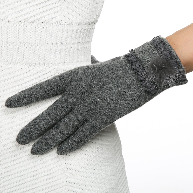 百瑞欧新款羊毛手套女冬保暖骑车防寒女士手套秋冬季羊毛绒
