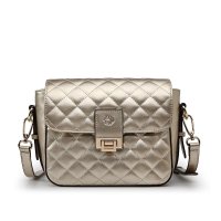 2015秋冬新款土豪金女包小方包欧美牛皮小香风菱格单肩斜挎包包