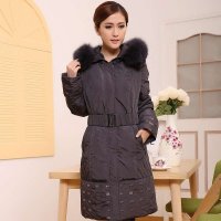 雪驰女中老年羽绒服 中长款加厚大毛领舒适保暖有型大码 B-1355