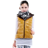 雪驰新款秋冬女马甲韩版修身连帽马夹短背心羽绒棉冬外套M-1185