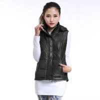 雪驰女羽绒马甲 时尚休闲可脱卸帽秋冬新款女装马夹羽绒服 B-1074