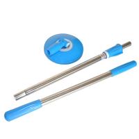 奕辰 防爆款不锈钢旋转 旋转手压甩干 好神拖配件拖把杆带盘配拖把头 A5拖把杆带盘紫色配2白头