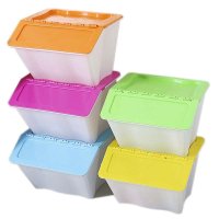 奕辰 大号加厚可视塑料储物箱 收纳盒五件套 颜色随机