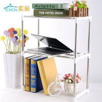 奕辰 双层多功能可伸缩加粗不锈钢伸缩厨房置物架