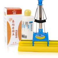 奕辰 双排滚轮胶棉拖把挤水拖+地板保护精油500ml组合套装 清洗护理二合一