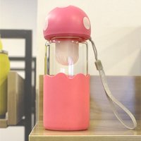 奕辰 蘑菇玻璃杯便携玻璃茶杯水杯学生泡茶过滤杯子随手杯
