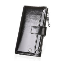 瑞士军刀 男士手包牛皮休闲手拿包多功能钱包长款拉链多卡位卡包男款手抓包 BW660222 黑色