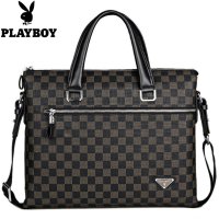 正品花花公子男包 商务男包公文包电脑包单肩包包 男士手提包横款