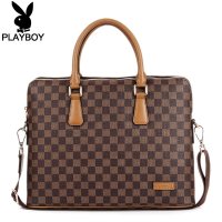 花花公子PLAYBOY男包 新款真皮男士手提包商务公文包单肩斜挎包PBF4111-5c