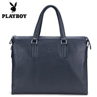 花花公子PLAYBOY男包 韩版真皮商务包公文包单肩包潮包包 男士手提包