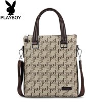 花花公子PLAYBOY男包 韩版时尚商务休闲公文包 竖款男士手提包 男士包包