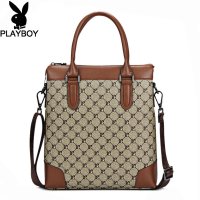 花花公子PLAYBOY男包 竖款商务包公文包男士手提包单肩包斜挎包 男士包包