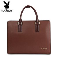 花花公子PLAYBOY男包 高档韩版商务包公文包 牛皮电脑包 真皮男包单肩包 男士手提包