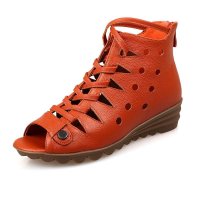 3515强人女鞋2014年夏季新款凉鞋真皮时尚镂空罗马女鞋LD653192