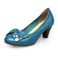 3515强人春季新品时尚休闲高跟女鞋真皮舒适女单鞋LA410587