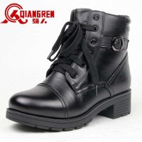 3515强人增高靴女短靴军靴真皮冬季羊毛靴子工装马丁靴女保暖棉鞋9T026C