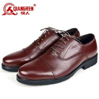 3515强人男鞋正品商务休闲三接头皮鞋真皮透气防滑耐磨低帮士官鞋 6X-4120