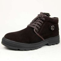 3515强人冬季羊毛保暖男士棉靴 新款潮流休闲牛皮短靴 真皮棉鞋男 DAC53081