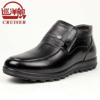 3513巡洋舰男短靴冬季保暖棉靴高帮皮鞋羊毛靴子棉鞋 F2009