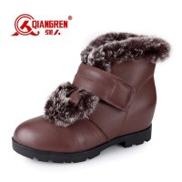 3515强人军靴女式新款羊毛棉靴潮流时尚休闲牛皮靴 9L-3909M
