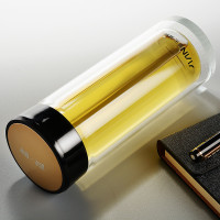 双层带过滤玻璃杯加厚防滑耐隔热防爆泡茶玻璃杯办公杯子