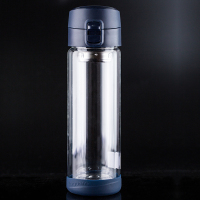 富光便携杯子滤网双层隔热创意随手杯玻璃水杯弹盖杯 320ml