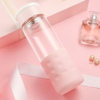 富光单层玻璃杯水杯男女带过滤可爱便携带盖创意耐热防烫 520ml