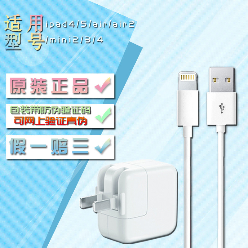 苹果（APPLE）ipad5/4 ipad mini3/air2 原装充电器 原装充电头+数据线 正品支持专柜验证