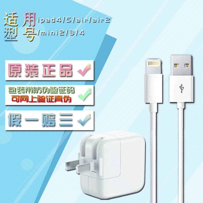 苹果（APPLE）ipad5/4 ipad mini3/air2 原装充电器 原装充电头+数据线 正品支持专柜验证图片