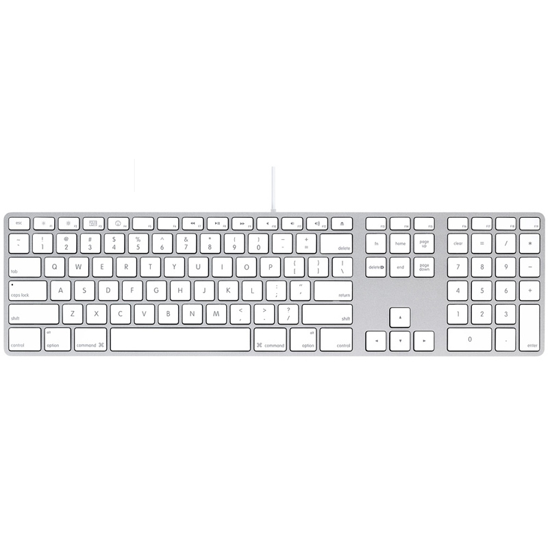 苹果原装有线键盘applekeyboardg6数字区键盘mb110chb带小数字键盘
