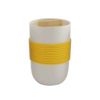 艾可思 时尚优乐杯陶瓷杯 情侣对杯奶茶咖啡杯 学生办公带盖大杯 370ml