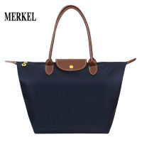 莫尔克(MERKEL)新款英式尼龙布包包时尚通勤折叠饺子包女单肩包