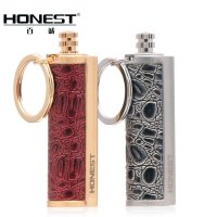 正品百诚honest创意防水便携煤油式万次火柴打火机 金属个性贴皮 户外郊游必备带钥匙扣