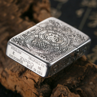 之宝ZIPPO防风打火机 925纯银外壳五面精雕刻定制 男士礼品
