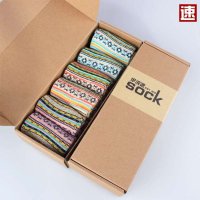 伊浪速YILANGSU 休闲女袜 民族风 超保暖(六双装)混色均码WS0001B