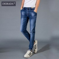 狄拉达2016秋冬款男士牛仔长裤韩版弹力修身牛仔裤男士直筒修身牛仔小脚裤休闲裤子潮