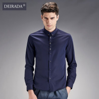 狄拉达2016秋冬新款长袖衬衫男士衣服韩版百搭修身纯色休闲衬衫衣服男装英伦风尚潮流衬衫男士