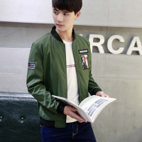 狄拉达016秋冬新款夹克男士秋冬青少年韩版修身时尚休闲夹克外套潮男