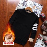 狄拉达(DEIRADA)2016春冬季男士加绒加厚圆领毛衣潮男修身针织衫条纹男装衣服DLD-MLS-886