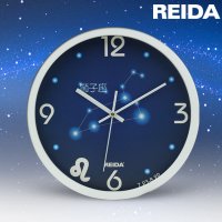 瑞达12英寸时尚创意十二星座主题特色挂表欧式静音石英钟墙钟挂表