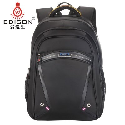 Edison爱迪生电脑包14寸15.6寸耐磨防水时尚休闲双肩包大容量男女士时尚笔记本背包