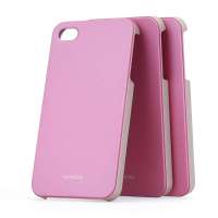 未知素(vzisou)手机套珠光双色保护外壳适用于iphone4/4s手机壳 PH317粉色