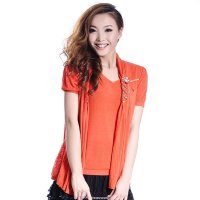 2014夏季长款女装外套新款防晒衫外搭蕾丝镂空短袖开衫针织衫019c