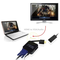 德国莱克 HDMI转VGA转换器 HDMI to VGA转换线 HDMI视频转VGA转接线 带3.5mm音频