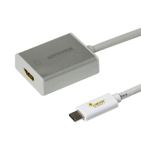德国莱克 Type-C接口转HDMI线 苹果电脑华为连接电视投影仪转换器 4K高清线转接线 20cm 银色