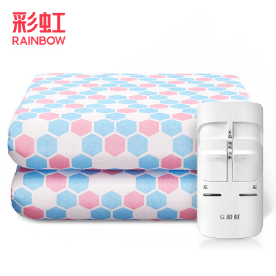 彩虹(RAINBOW)电热毯(1.8米*2.0米)双人双控家用安全防水电褥子三档定温除湿非水暖毯防寒