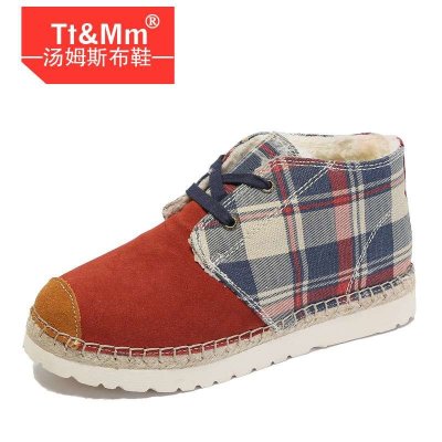 汤姆斯Tt&Mm 2013冬新款保暖高帮休闲鞋 女款平底加厚棉鞋